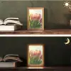 Tulpen - Roze - Zonnestralen Light Box met kabel (Tafellamp) klein -sfeer3