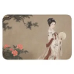 Vrouw - Azië - Kunst - Beige Badmat klein -3d