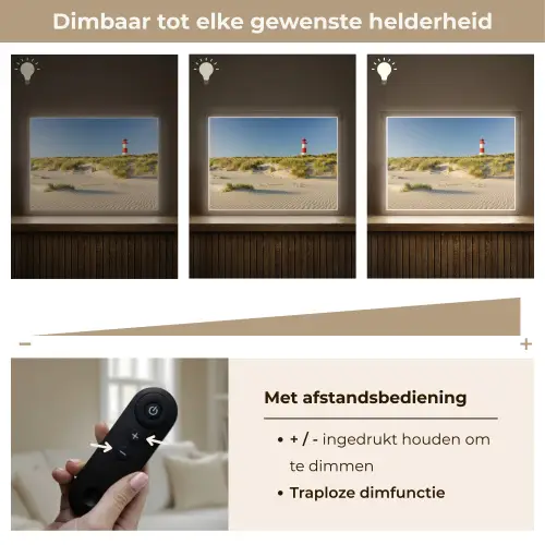 Vuurtoren - Strand - Landschap - Duinen Light Box met batterij (Wandlamp) middel -USP_dimbaarNL