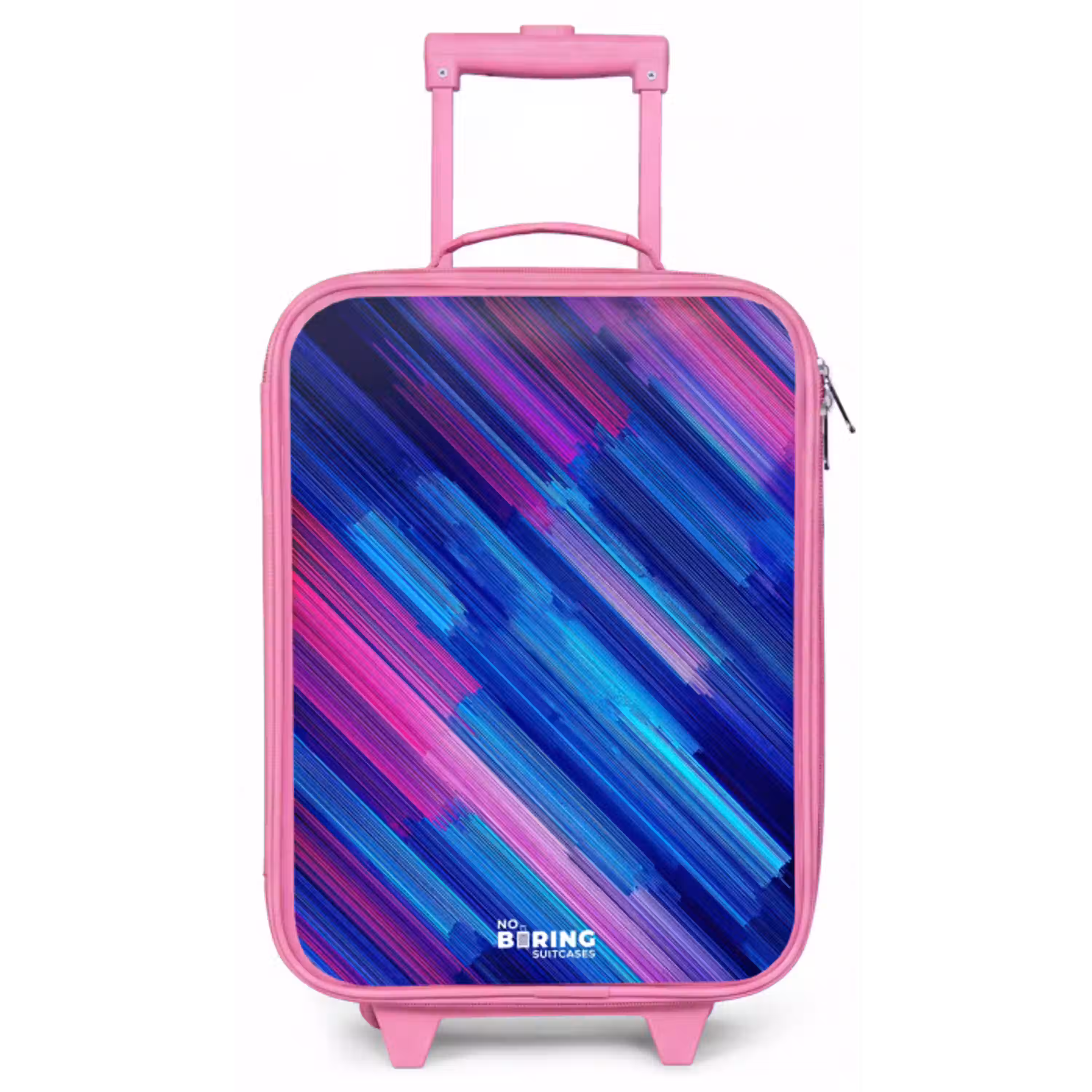 Neon - Strepen - Abstract - Blauw - Roze Kinderkoffer - Roze klein -zz3dotto