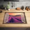 Doorkijk - Lavendel - Landschap - Bloemen - Paars Inductie beschermer vinyl 3mm klein -sfeer5