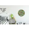 Dinosaurussen - Wolken - Sterren - Oranje Wandcirkel aluminium klein -kinderkamer