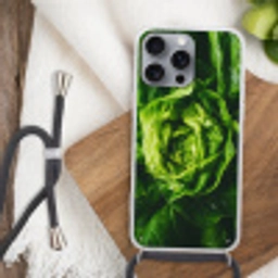 Groente - Sla - Groen Hoesje iPhone 16 Pro Max met koord klein -sfeer4