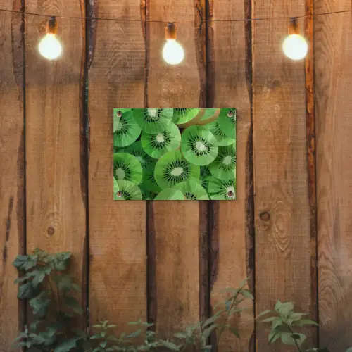 Kiwi - Groen - Pitten tuinposter los doek klein -sfeer1