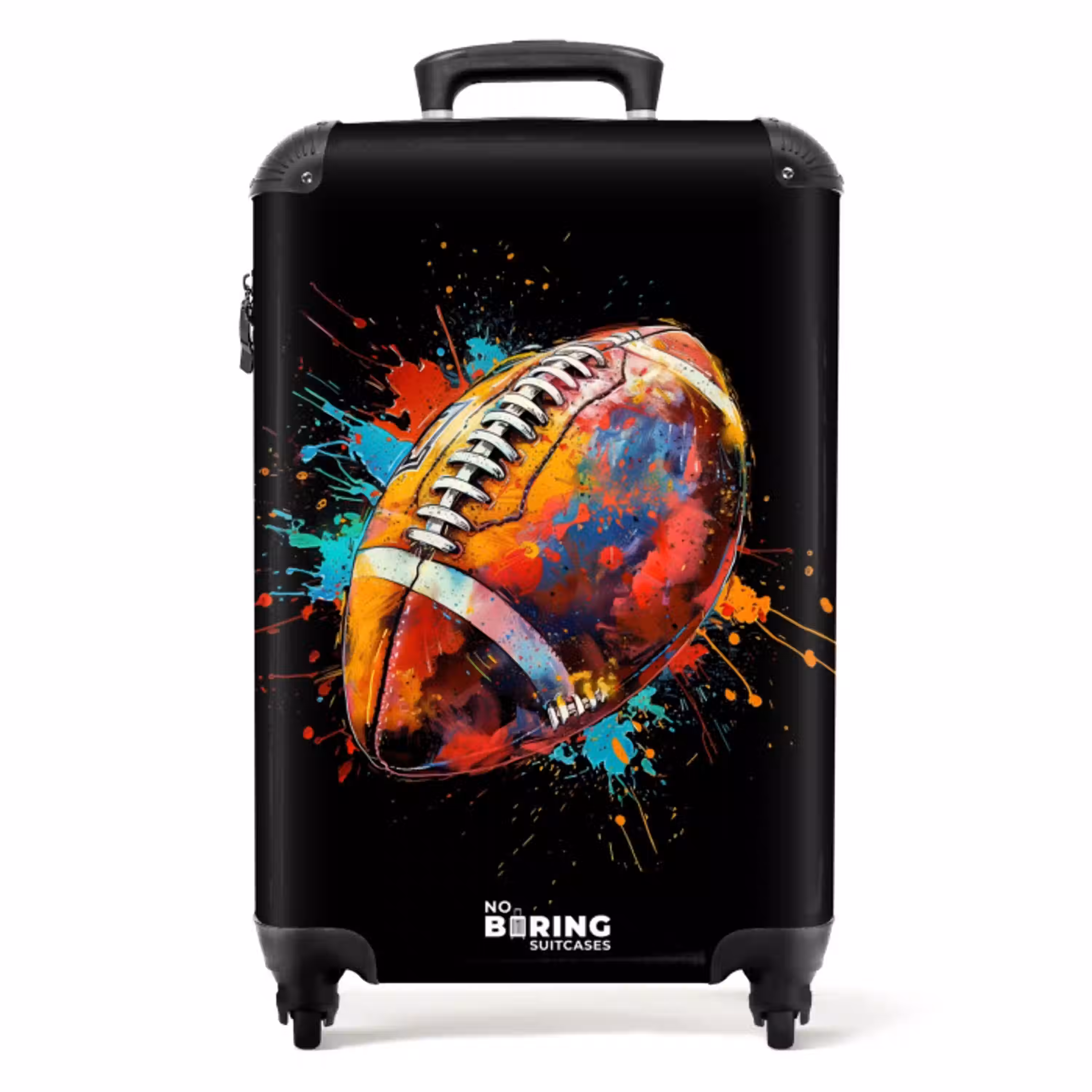 Rugbybal met kleurrijke graffiti NBS - Handbagage koffer - Unisex middel -productfoto_recht