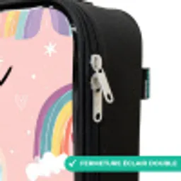 Regenboog - Patroon - Pastel Kinderkoffer - Zwart klein -rits_FR