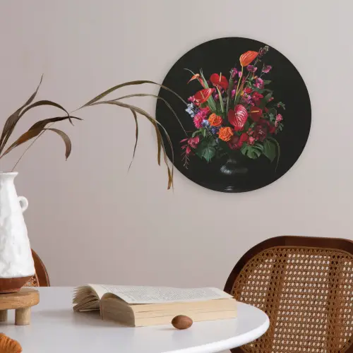 Bloemen - Boeket - Sierlijk Akoestische PET Vilt - Rond klein -sfeer3
