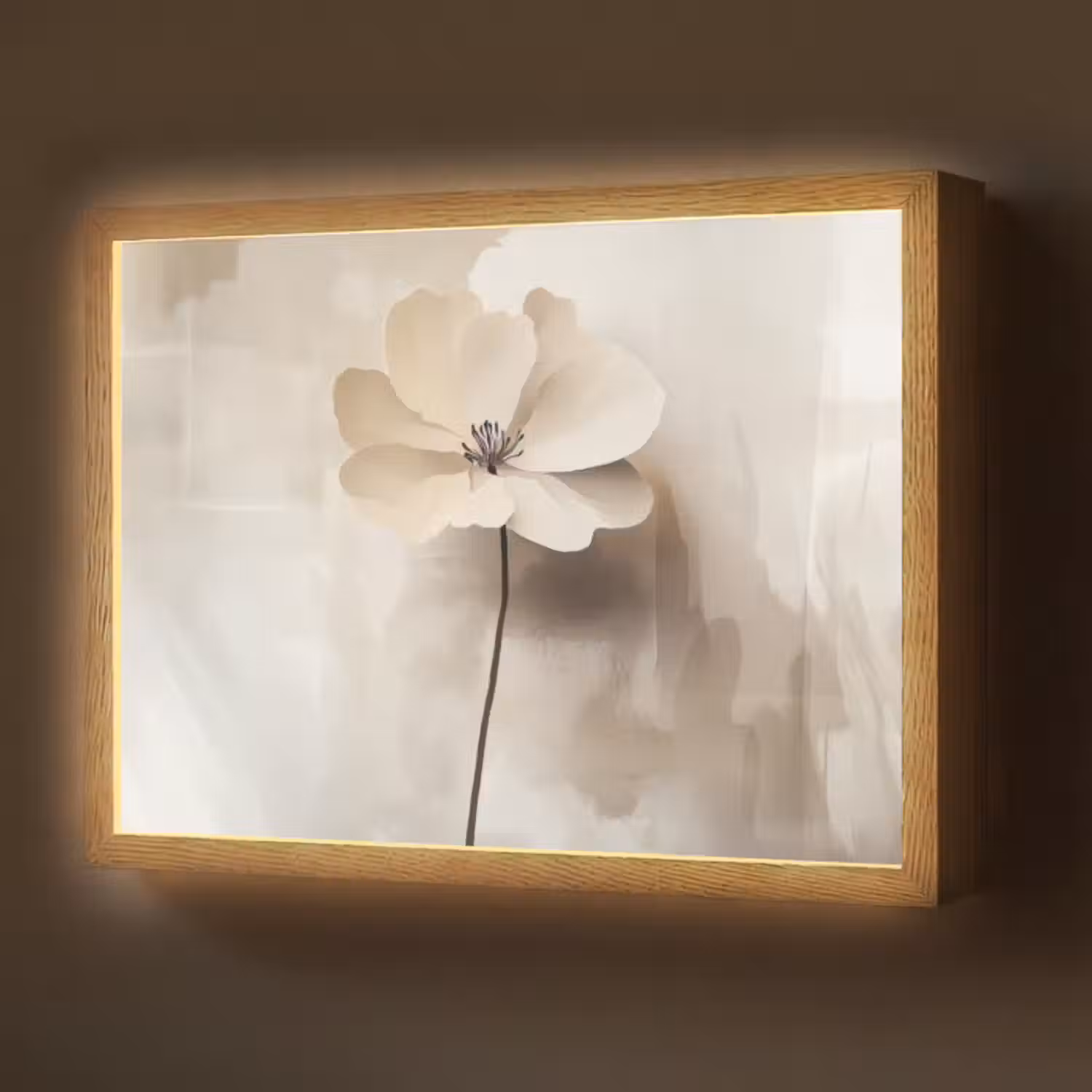 Lightbox - Wandleuchte - Blume - Beige - Farbe - Schatten