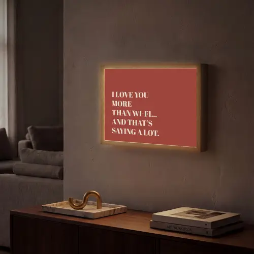 Rood - Quote - Liefde Light Box met batterij (Wandlamp) middel -sfeer1