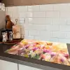 Vlinders - Oranje - Bloemen Inductie beschermer vinyl 3mm klein -sfeer3