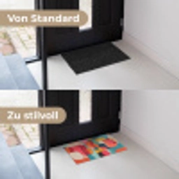 Vormen - Kleurrijk - Abstract - Vlakken Deurmat klein -voor-na_DE
