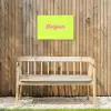 Groen - Roze bonjour - Retro Tuinposter op houten frame 2 cm dik klein -sfeer4
