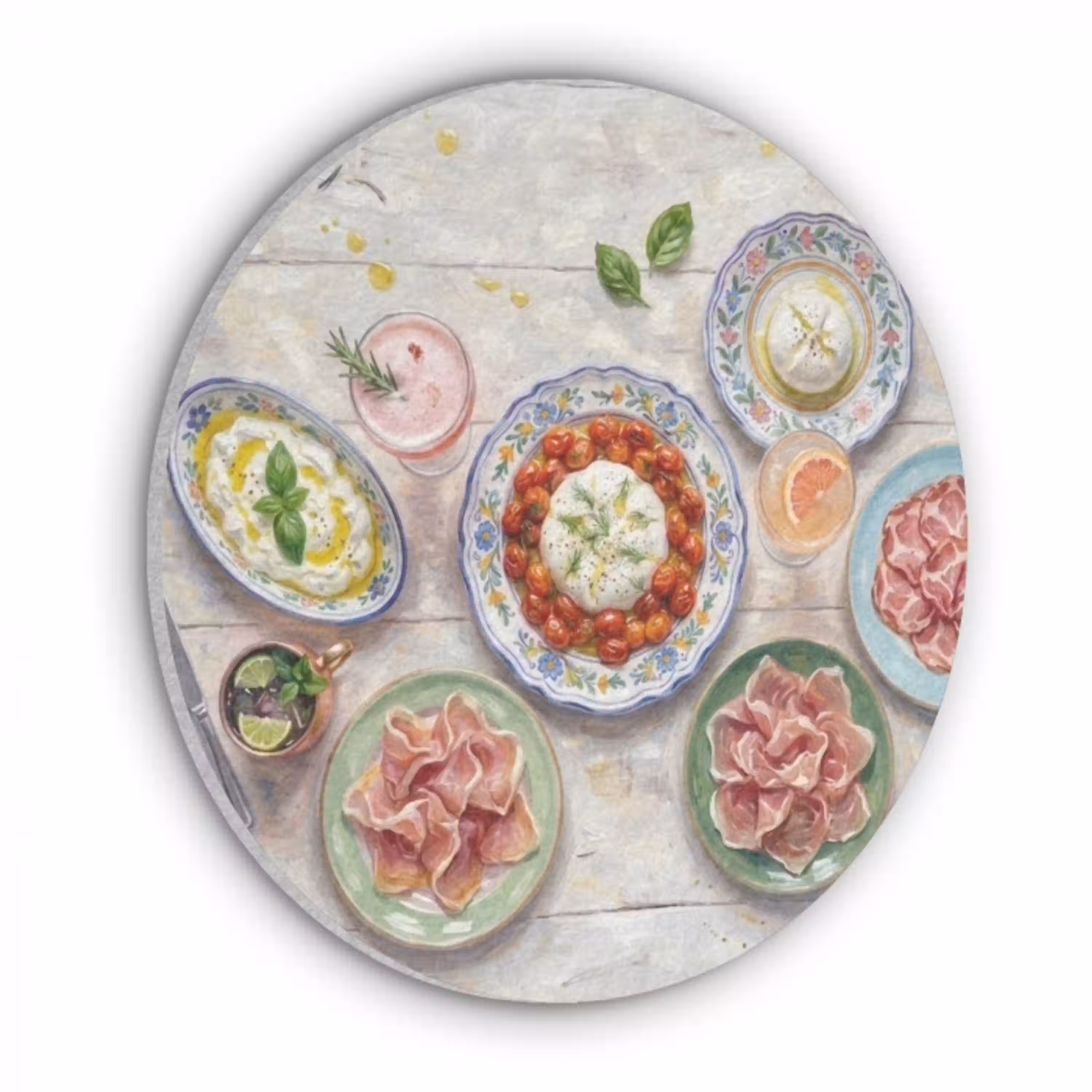 Eten - Tafel - Divers - Modern Akoestische PET Vilt - Rond klein -3d