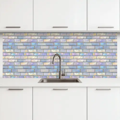 Glans - Muur - Parelmoer keuken achterwand 2 middel 871 -3d