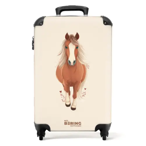 Bruin paard in gallop NBS - Handbagage koffer - Volwassenen Unisex middel -productfoto_recht