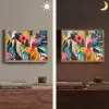 Schilderij - Abstract - Bloemen - Roze Light Box met batterij (Wandlamp) middel -sfeer3