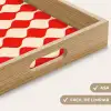 Golvend patroon - Retro - Rood - Beige Dienblad Rechthoek middel 911 -USP_HandgreepES