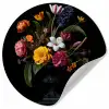 Lente - Bloemen - Klassiek - Vaas Wandcirkel behangsticker klein -3d