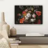 Stilleven met bloemen en een horloge - Schilderij van Abraham Mignon canvas 2cm klein -sfeer6