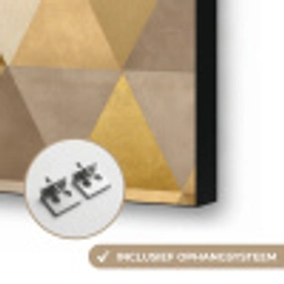 Geometrisch - Driehoek - Goud Textielframe zwart klein 947 -USP_ophangsysteemNL