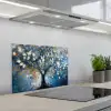 Boom - Blauw - Goud - Abstract keuken achterwand spatscherm klein -3d_schuin