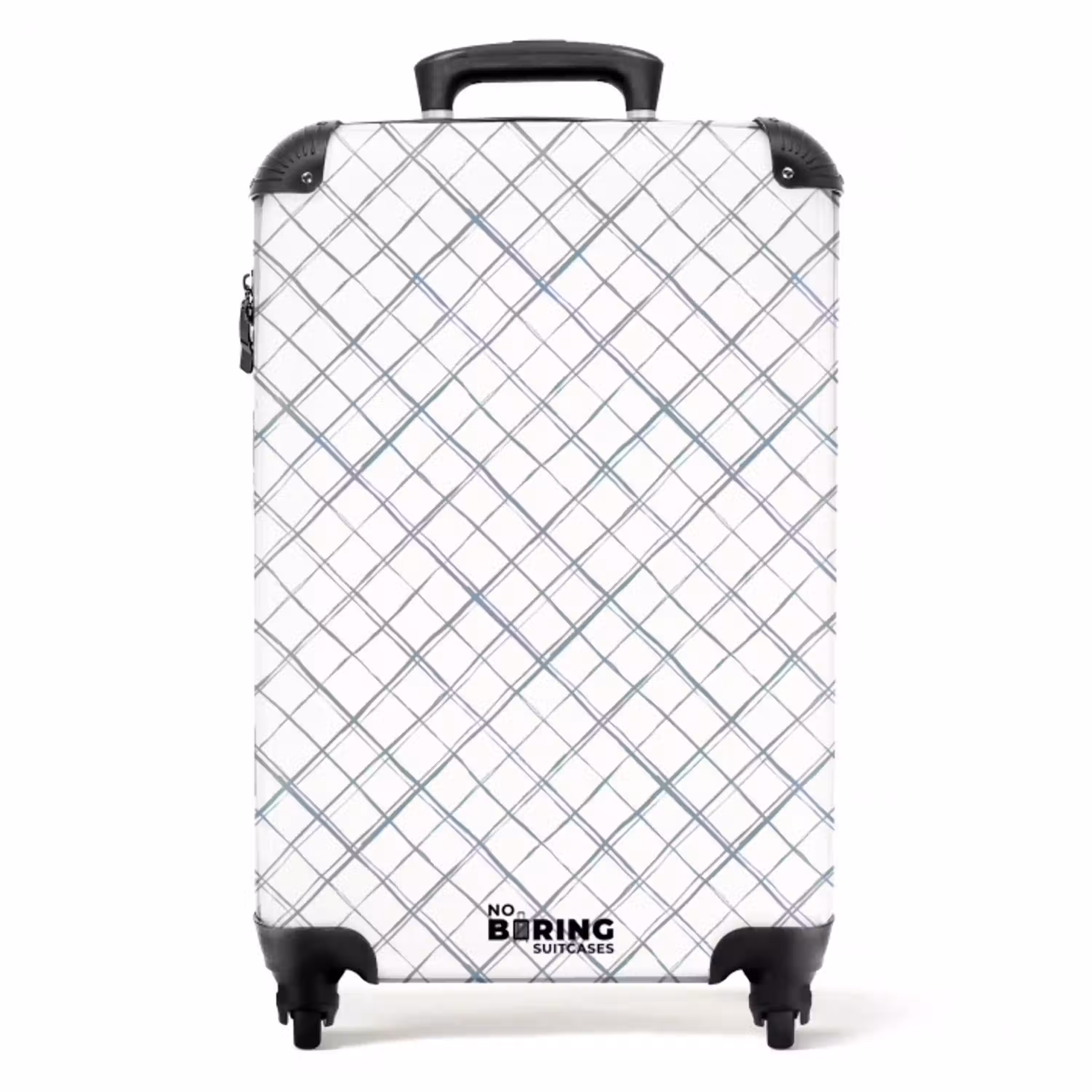 Diagonaal kruisende lijnen op een wit vlak NBS - Handbagage koffer - Volwassenen Unisex middel -productfoto_recht