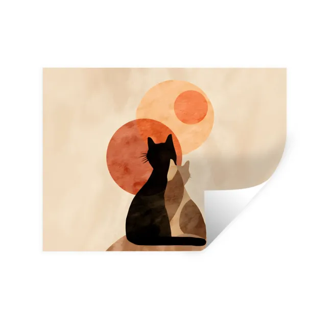 Wall Sticker - Cats - Black - Abstract - Circles