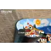 Dorp - Heuvelachtig - Zon - Mozaïek Placemat vinyl groot -closeup