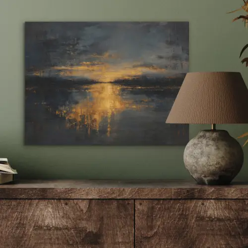 Gouden Reflectie op Water PET vilt klein -sfeer2