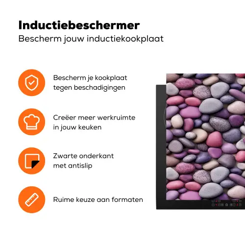 Kiezels - Paars - Roze Inductie beschermer vinyl 3mm klein 276 -zzzzzzz-td-ups