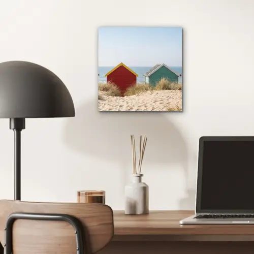Strand - Huisjes - Kleurrijk - Duinen aluminium wit klein -sfeer5