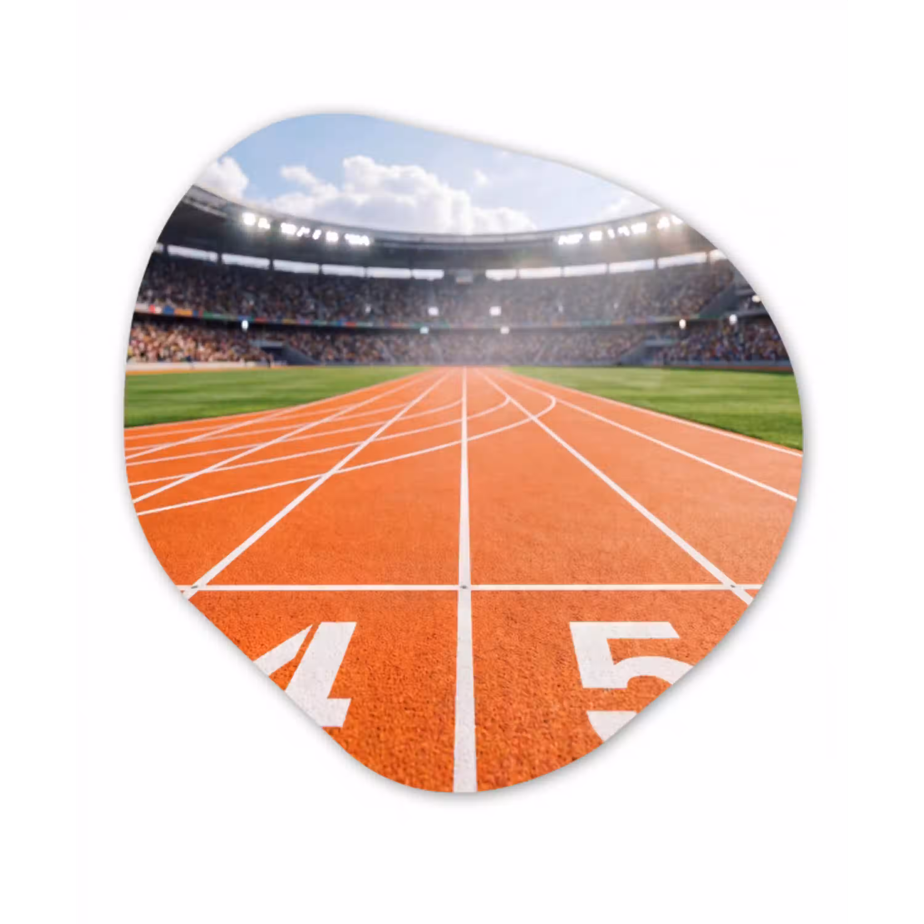 Sintelbaan - Stadion - Sport -Oranje Wandcirkel Organisch Forex 3mm klein -3d