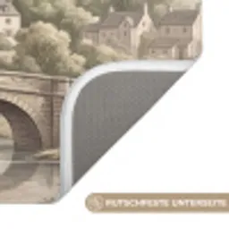 Dorp - Brug - Uitzicht - Groen Badmat klein -USP_AntislipDE