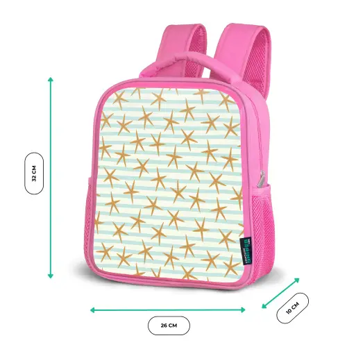 Zee - Ster - Strepen - Blauw Kinderrugzak - Roze middel 863 -productfoto_formaten