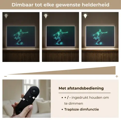 Voetballer - Trap - Blauw - Digitaal Light Box met batterij (Wandlamp kind) middel -USP_dimbaarNL