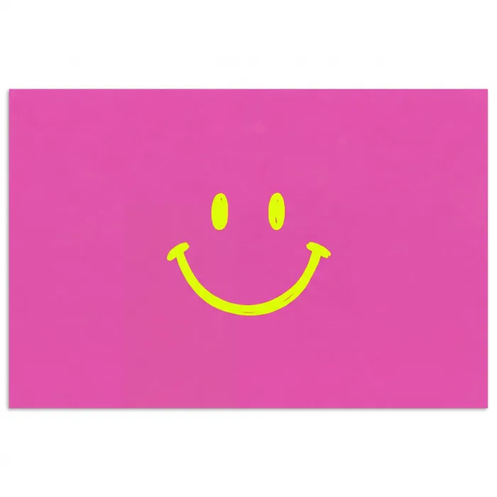 Smiley - Vrolijk - Roze poster papier klein -3d