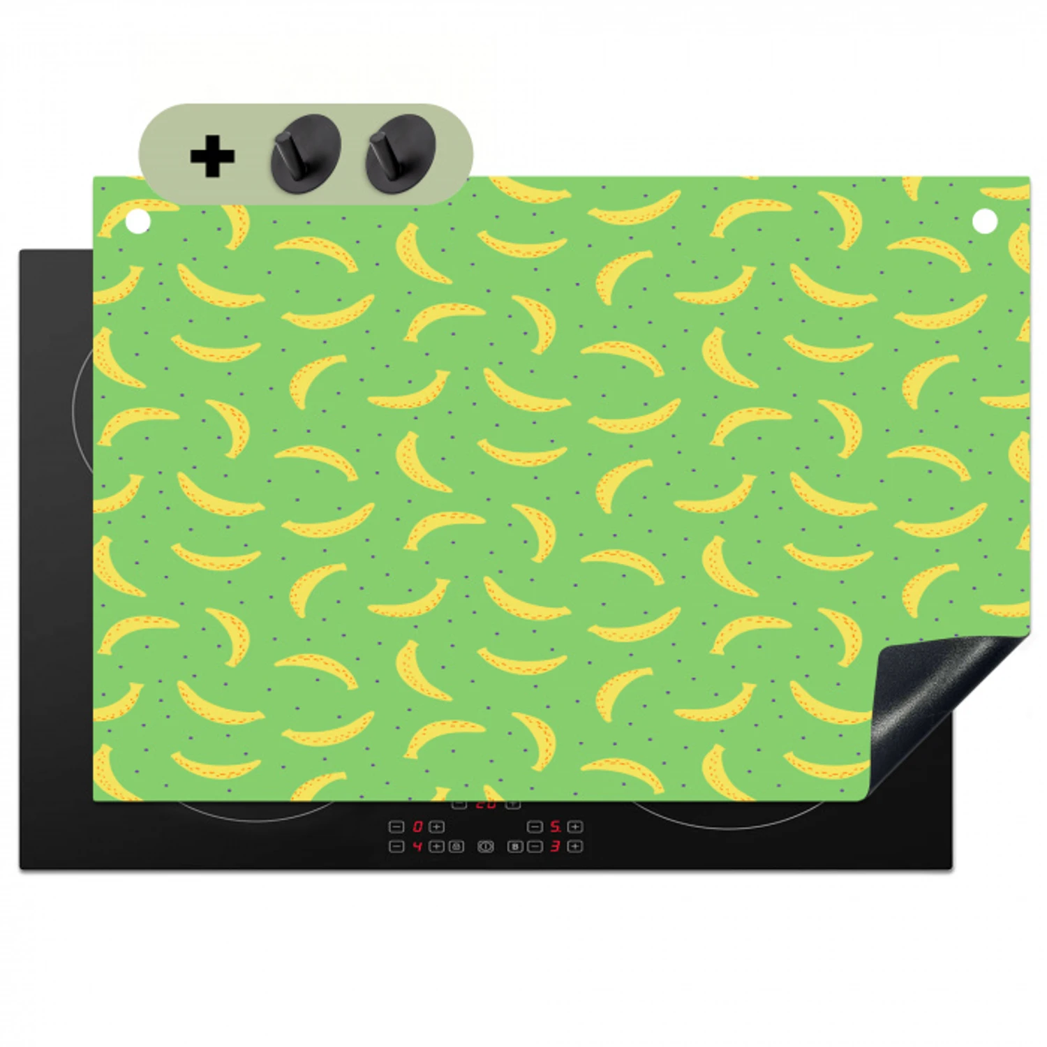 Groen - Geel - Bananen Inductie beschemer met haakjes klein 777 -3d