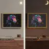 Aap - Verf - Neon - Kleur Light Box met batterij (Wandlamp) middel -sfeer3