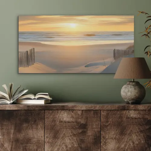 Strand - Duinen - Zonsondergang PET vilt middel -sfeer2