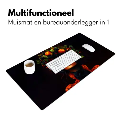 Vrouw - Zwart - Bessen - Bramen - Appels Muismat XXL klein -sfeer4