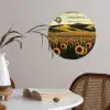Zonnebloem - Veld - Windmolen Wandcirkel behangsticker klein -sfeer3