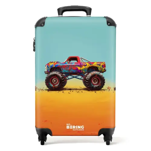 Monstertruck met Graffiti Print in het Zand NBS - Handbagage koffer - Unisex middel -productfoto_recht