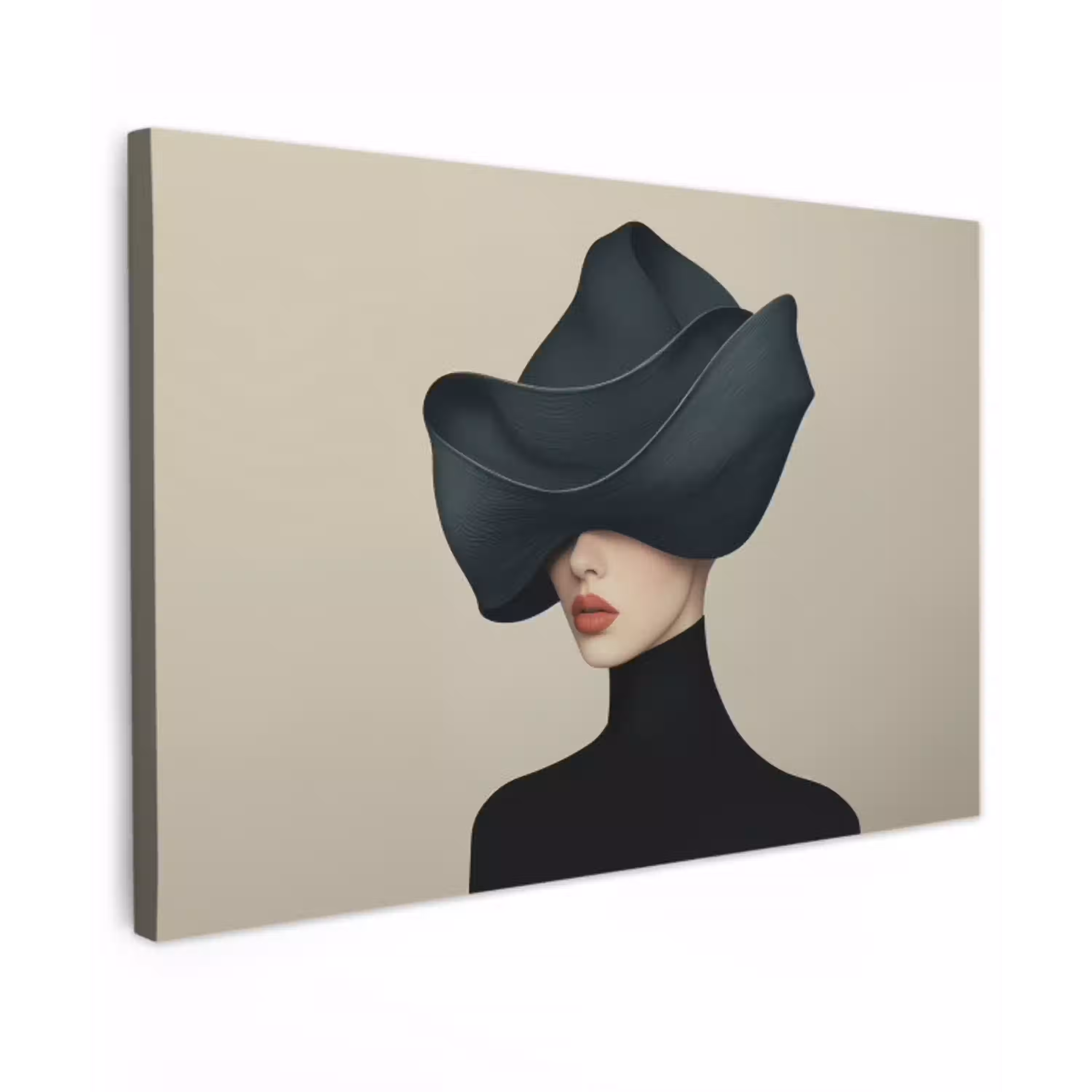 Vrouw - Groen - Hoed canvas 2cm klein -z3d