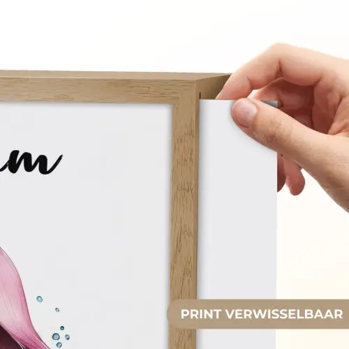 Zeemeermin - Roze Light Box met batterij (Wandlamp kind) middel -USP_websiteprintNL