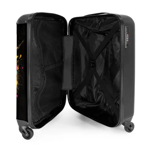 Voetbal met kleurrijke graffiti NBS - Handbagage koffer - Kinderen Unisex middel -binnenkant