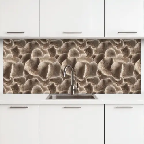Waaiervorm - Beige - Vezel textuur keuken achterwand 2 middel 871 -3d