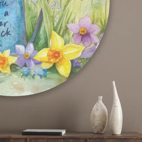 Lavendelbloemen - Quote - Gieter Akoestische PET Vilt - Rond klein -sfeer5_closeup