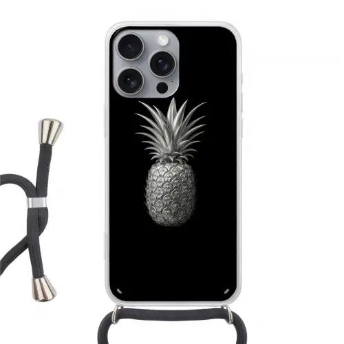 Ananas - Gedetailleerd - Bladeren Hoesje iPhone 16 Pro Max met koord klein -3d