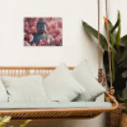Boeddha tussen de kersenbloesems tuinposter los doek klein -sfeer7