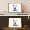 Neushoorn - Baby dier - Dieren Light Box met batterij (Wandlamp kind) middel -sfeer3_kind